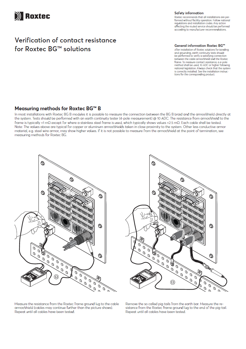 Installation verification for Roxtec BG&#x2122; systems