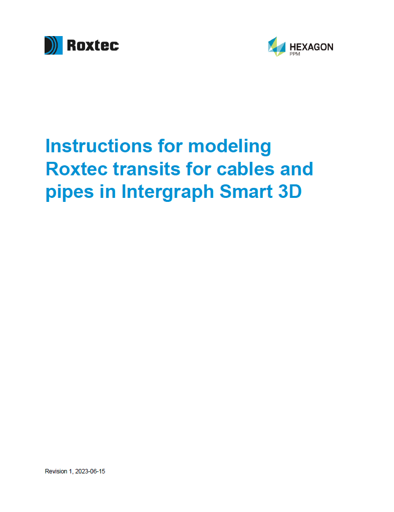 Intergraph Smart 3D'de kablolar ve borular için Roxtec geçişlerini modellemeye yönelik talimatlar