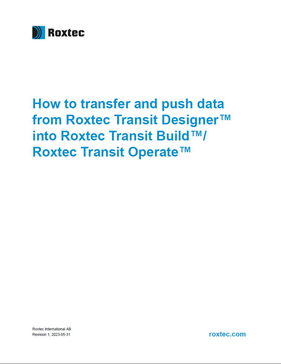 Cómo enviar datos desde Roxtec Transit Designer™