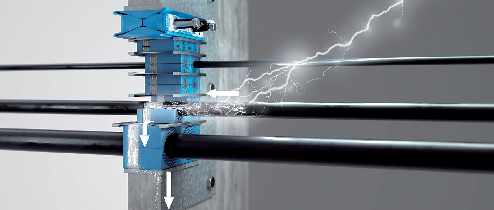 Cable and pipe transits for EMC applications