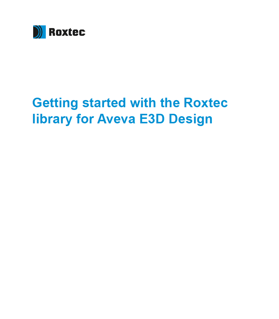 Commencer avec la bibliothèque Roxtec pour Aveva E3D Design