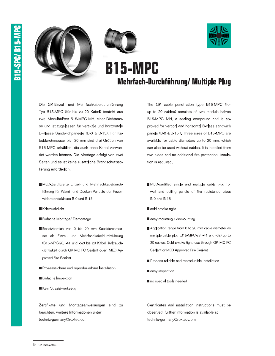 Mehrfachkabeldurchführung