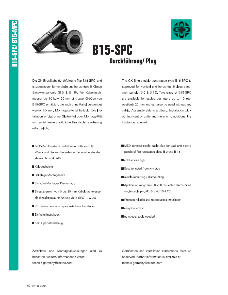 Einzelkabeldurchführung