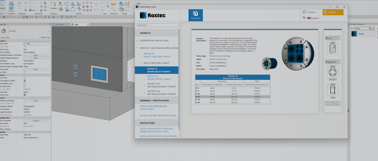 Roxtec cable and pipe seals on the ProdLib platform
