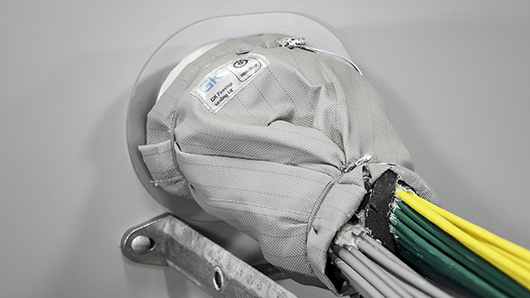 Sistema tagliafuoco fuoco per cavi, fasci di cavi e blindosbarre