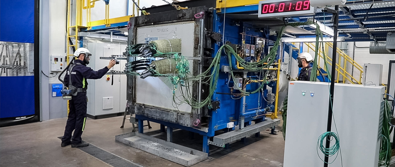 Cable transit fire resistance test