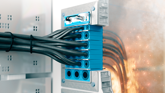 Fire Proof Module Passive fire protection system with fire-proof cable and pipe seals ...