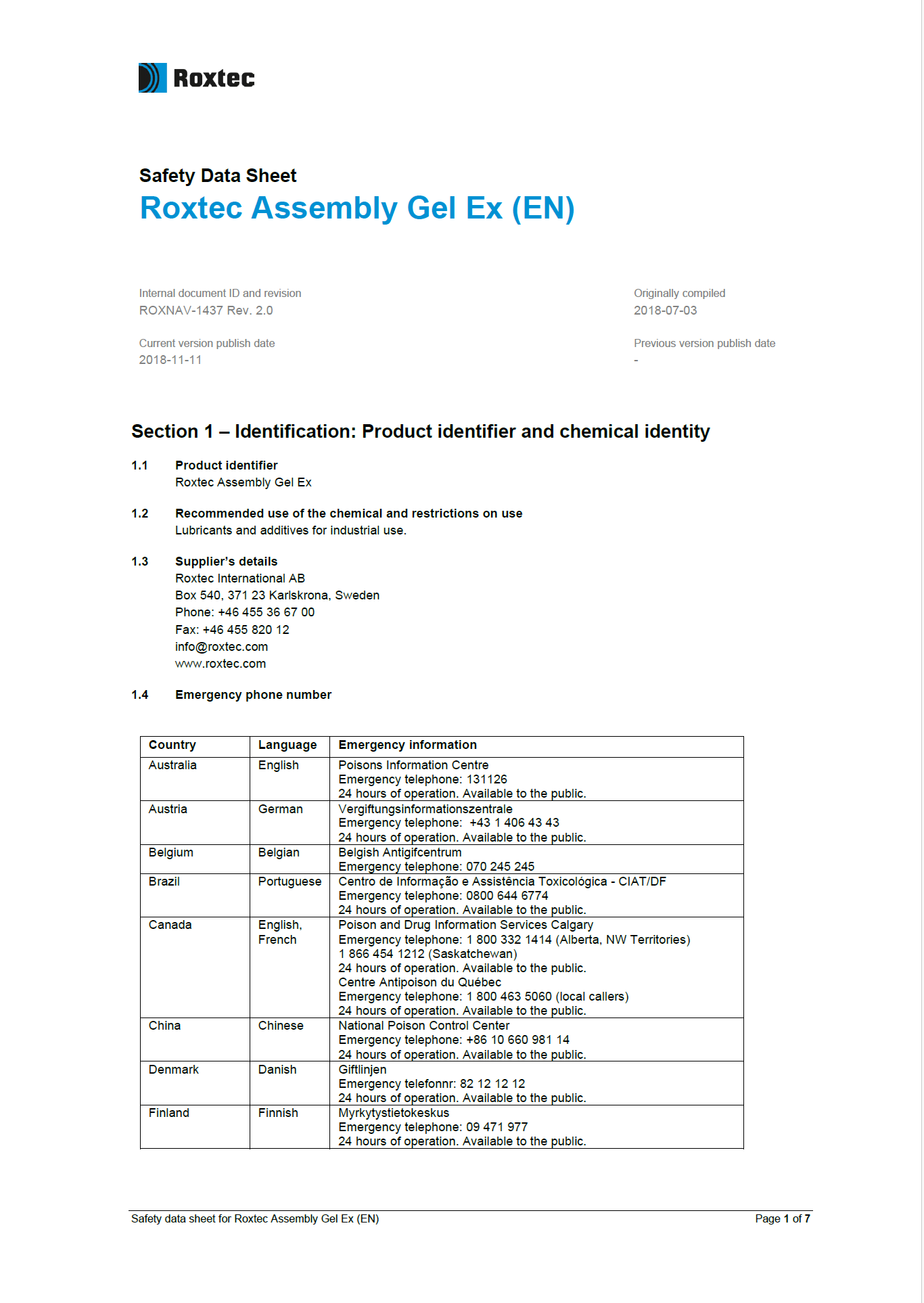 Roxtec Assembly Gel EX / Assembly Gel White (ES)