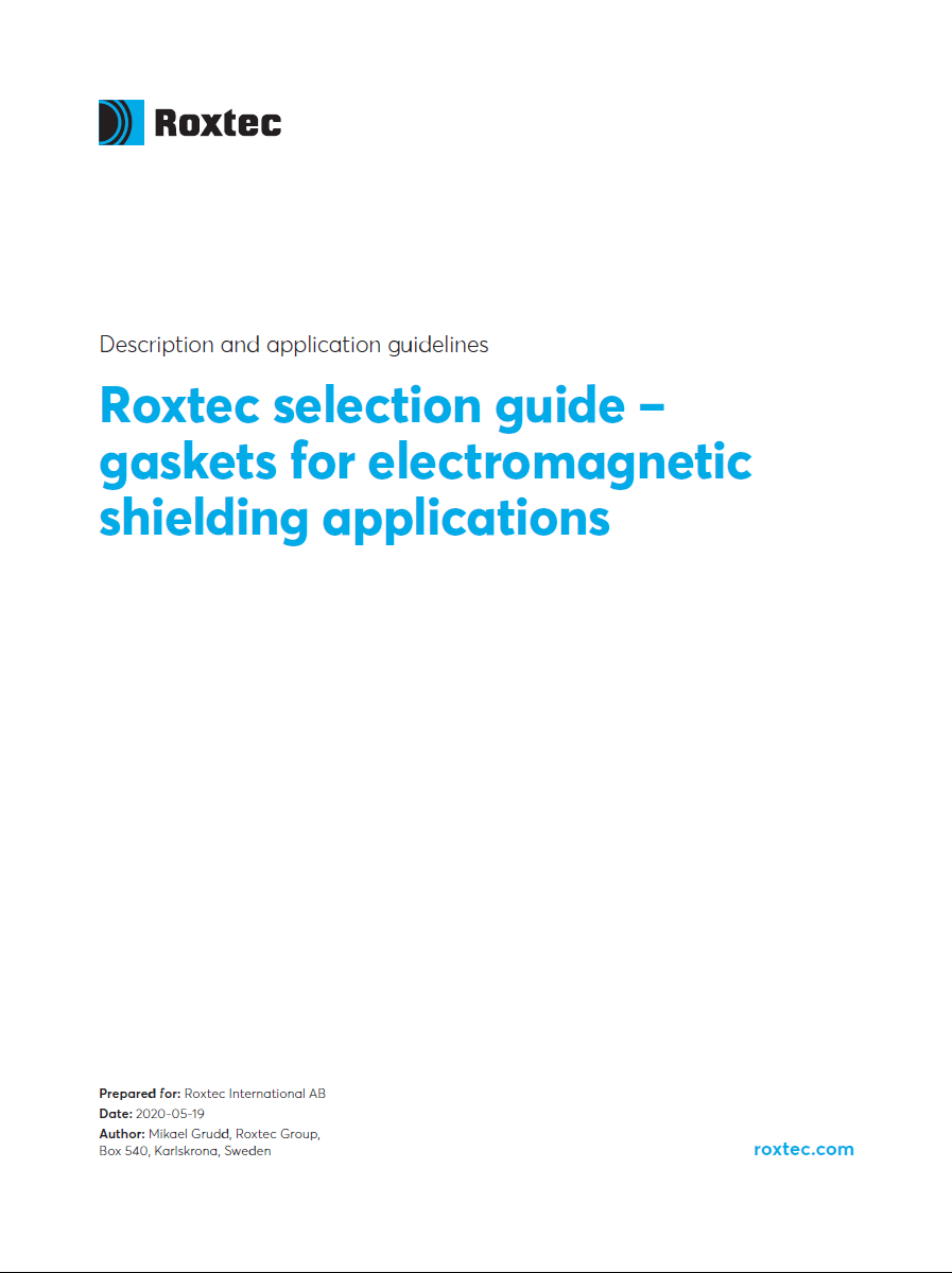 Roxtec selection guide - gaskets for electromagnetic shielding applications