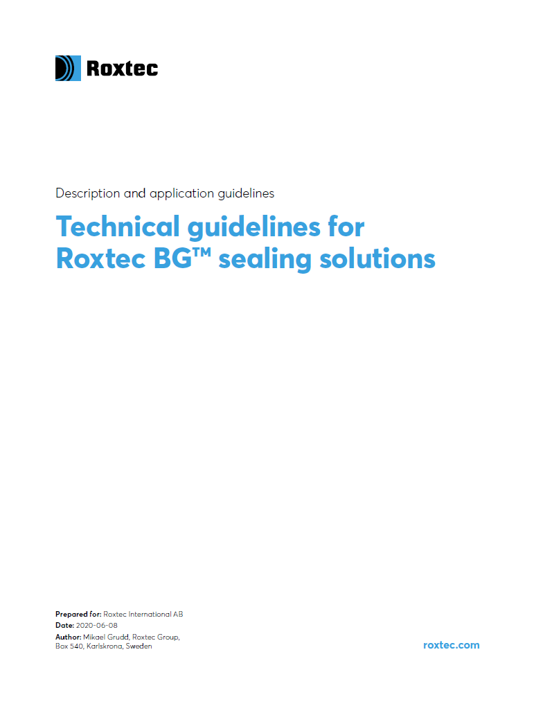Technical specification for Roxtec BG&#x2122; solutions