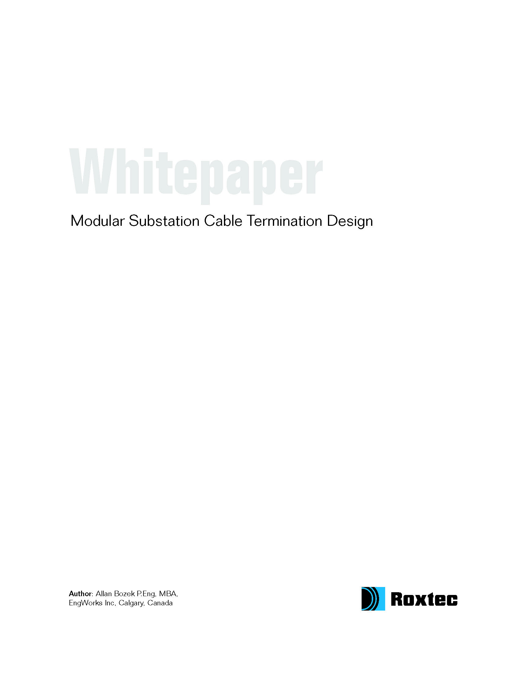 Whitepaper: Modular Substation Cable Termination Design