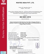Certifikát souladu s normou ISO 9001 společnosti Roxtec India PVT LTD